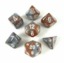 Copper-Steel w/white Gemini Polyhedral 7 Dice Set - CHX26424